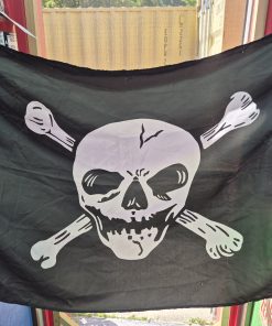 SKULL & CROSSBONES CLOTH TAPESTRY FLAG