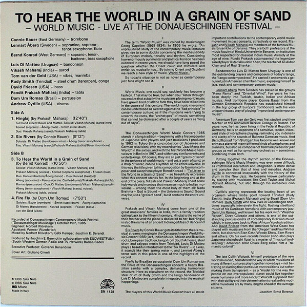 Andrew Cyrille - Dom Um Romao - Pandit Prakash Maharaj* - Connie Bauer* - Lennart Åberg - Bernd Konrad - Luis Di Matteo - Vikash Maharaj - Tom van der Geld - Rudy Smith - David Friesen-1