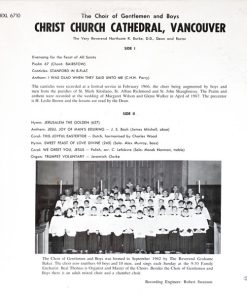 The Choir of Gentlemen and Boys, Christ Church Cathedral, Vancouver-1