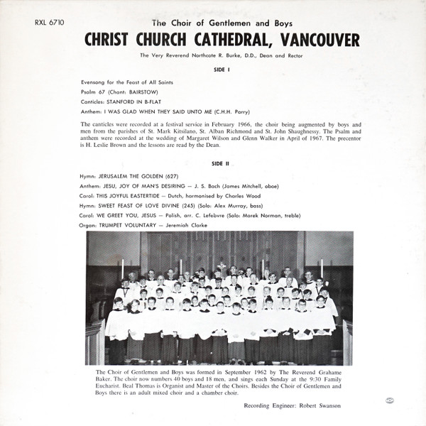 The Choir of Gentlemen and Boys, Christ Church Cathedral, Vancouver-1