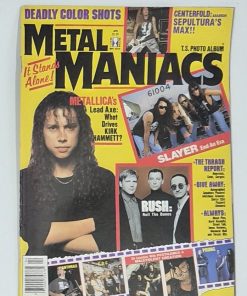 METAL MANIACS Magazine - APRIL 1992 - KIRK HAMMETT, RUSH, MAX CAVALERA Centerfold