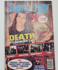 THRASH 'N BURN Magazine - FEBRUARY 1992 - DEATH, SLAYER, CARCASS Centerfold Poster