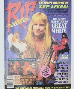 RIP Magazine - APRIL 1991 4TH ANNIVERSARY SPECIAL - GREAT WHITE, JIMMY PAGE, BLACK CROWES Centerfold Poster