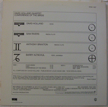 David Holland Quartet - David Holland*, Sam Rivers, Anthony Braxton, Barry Altschul-1