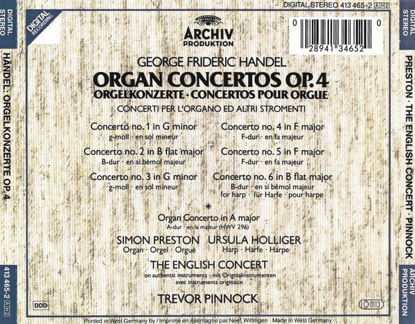 George Frideric Handel*, Simon Preston, The English Concert, Trevor Pinnock-1