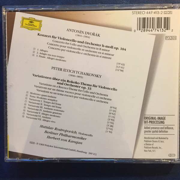 Dvořák* / Tschaikovsky*, Berliner Philharmoniker, Herbert von Karajan, Mstislav Rostropovich-2