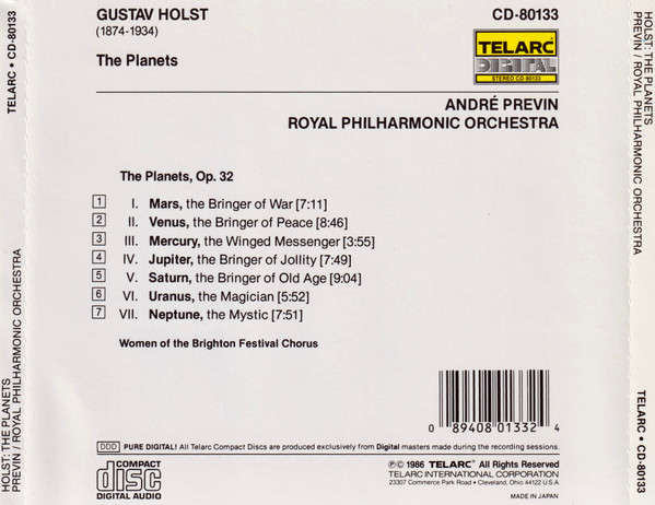 Gustav Holst, André Previn, Royal Philharmonic Orchestra, Women Of The Brighton Festival Chorus-1