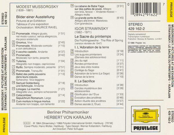 Stravinsky* / Mussorgsky* / Berlin Philharmonic Orchestra* / Herbert von Karajan-1