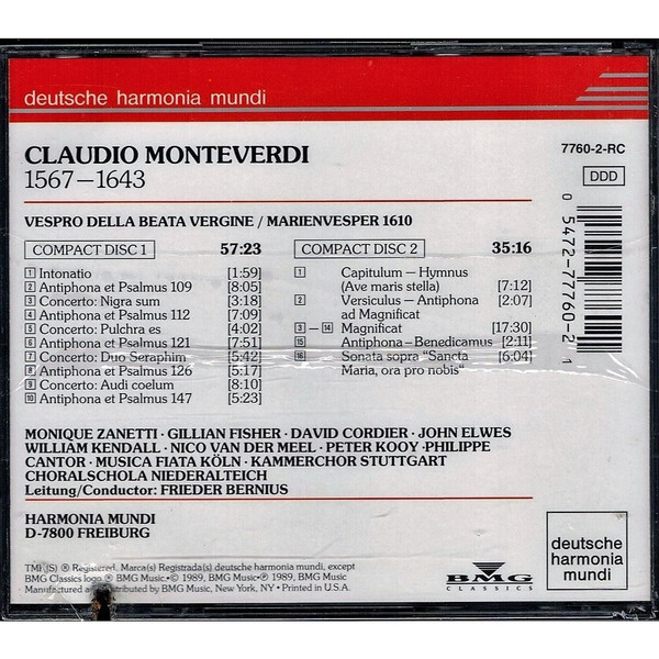 Claudio Monteverdi – Kammerchor Stuttgart • Musica Fiata • Choralschola Niederalteich* • Frieder Bernius-1