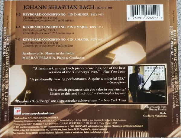 Bach* - Murray Perahia, Academy Of St. Martin In The Fields*-1