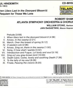 Hindemith* - Robert Shaw, Atlanta Symphony Orchestra & Chorus*, William Stone (3), Jan DeGaetani-1