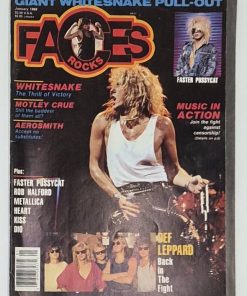 FACES ROCKS Magazine - JAN 1988 - METALLICA, WHITESNAKE Pull-Out Poster, JOE ELLIOTT Centerfold Poster