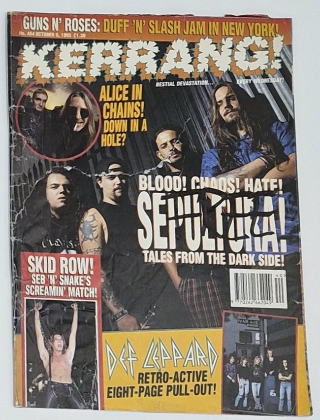 KERRANG! Magazine - OCT 9 1993 - SEPULTURA, ALICE IN CHAINS, DEF LEPPARD