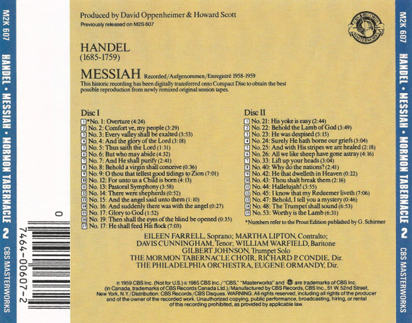 George Frederick Handel*, The Philadelphia Orchestra, The Mormon Tabernacle Choir*-2
