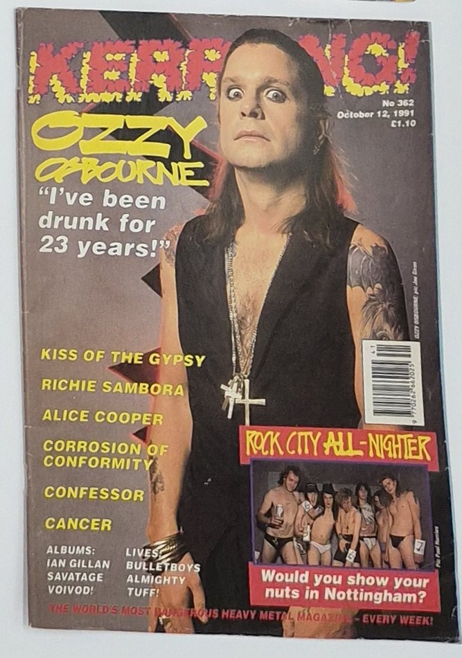 KERRANG! Magazine - OCT 12 1991 - OZZY OSBOURNE, RICHIE SAMBORA, ROCK CITY